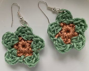 Earrings /crocheted dangle earrings/boho earrings/Whimsical flower earrings