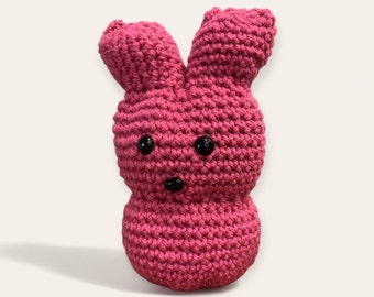 Gift for Mom /Pink Bunny/ Crocheted Amigurumi Cute Rabbit Doll