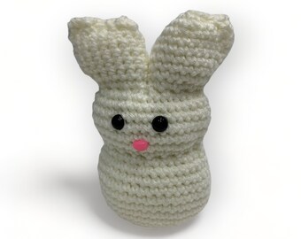 White  Crocheted bunny Easter  Bunny Amigurumi Bunny  Rabbit Plushy,  Crocheted Mother's Day Gift