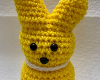 Crocheted  bunny Yellow Bunny 7" Bunny  Easter Gift   Amigurumi Bunny Plushy  Marshmallow  Bunny Crochet  Easter Bunny  Gift Bunny