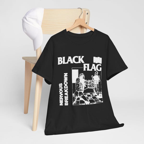 Black Flag Punk Rock Band Tee Vintage Style Graphic Shirt Unisex Cotton Casual Wear Gift