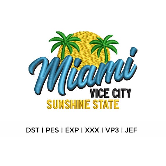 3D Puff Miami Cap Embroidery Design | Instant Download