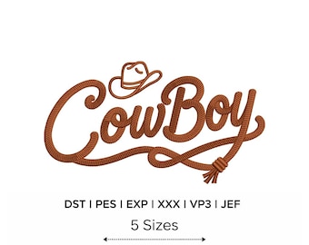 Stickmuster „Cowboy“, Western-Stickmuster, 5 Größen, Sofort-Download