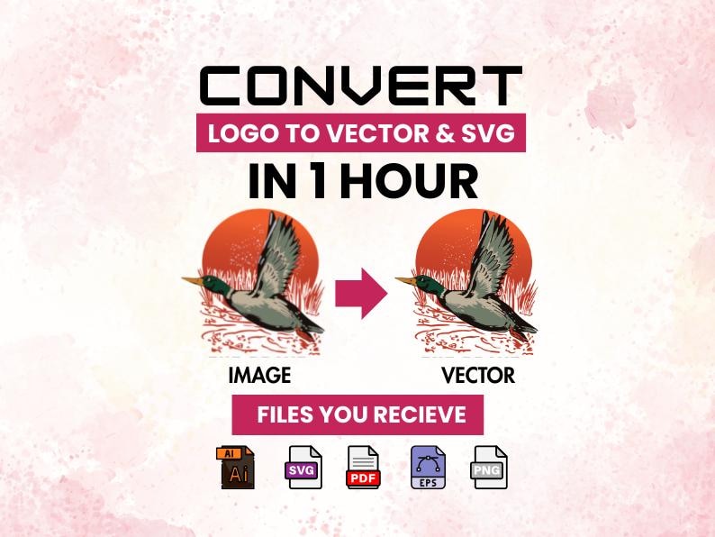 Custom Vector Art Service , raster to vector ,Image to SVG, PNG, PDF (photo 1)