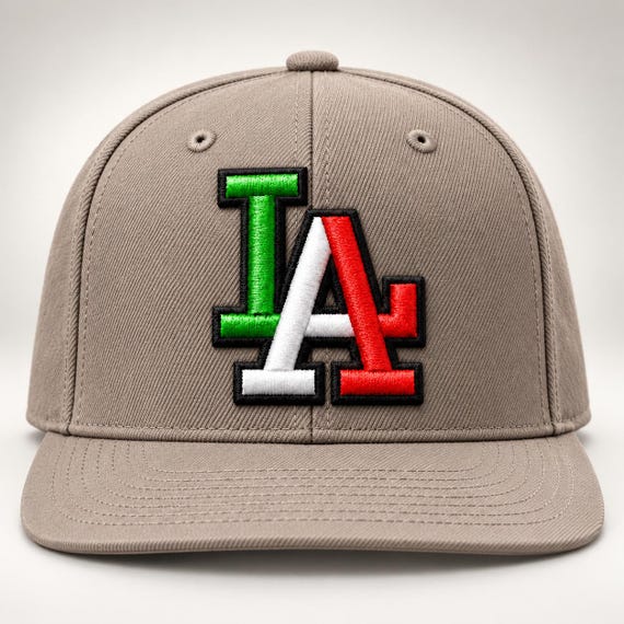 3D Puff LA Mexico Embroidery Design For Cap | Digital Download