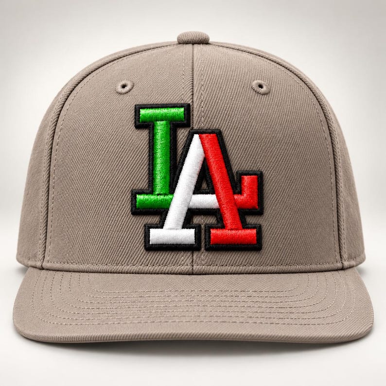 3D Puff LA Mexico Embroidery Design For Cap | Digital Download (photo 1)