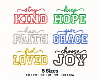 6 Applique Embroidery Design Bundle | 5 Sizes | Instant Download