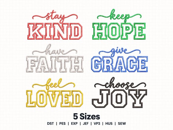6 Applique Embroidery Design Bundle | 5 Sizes | Instant Download