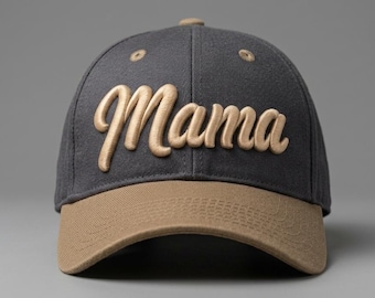 3D-Stickmuster „Puff Mama“ – Logo mit Schreibschrift für Kappen (Digitale Stickdatei)