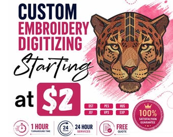 Custom Embroidery Digitizing Service, Logo Digitize, Fast Turnaround (Digital File)