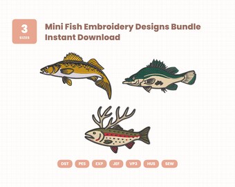 Stickmuster-Set „Fisch“ | 3 Größen | Sofort-Download