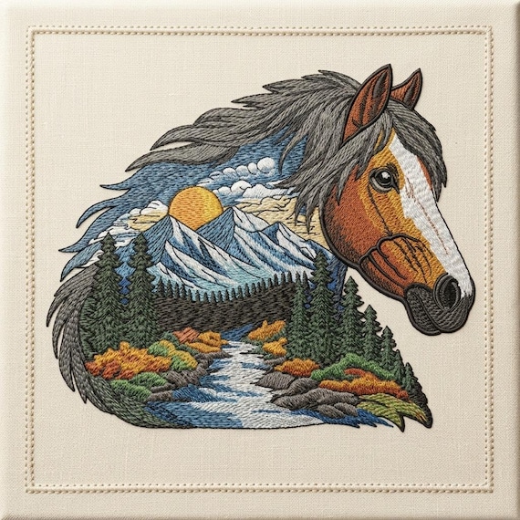 Horse Embroidery Design | 4 Sizes | Instant Download