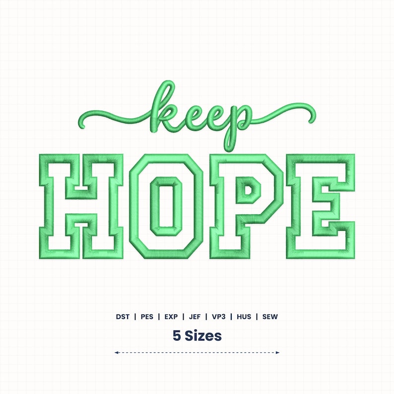 Keep Hope Applique Embroidery Design (photo 1)