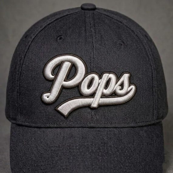 3D Puff Pops Embroidery Design Stylish Script Lettering for Caps & Apparel