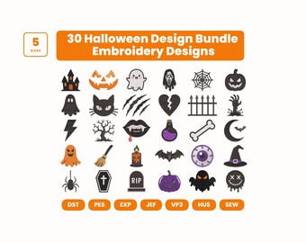 Mini-Halloween-Stickmuster-Set, Halloween-Stickset, niedliche Mini-Geister, Kürbisse, Fledermäuse, Hexen, Süßigkeiten-Stickmuster, Halloween