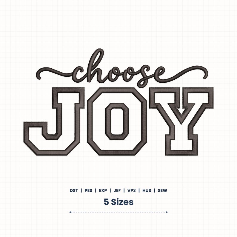 Choose Joy Applique Embroidery Design (photo 1)