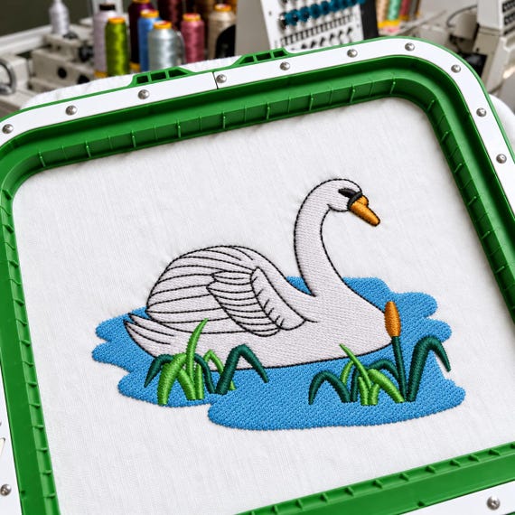 Swan Bird Embroidery Design | 5 Sizes | Instant Download