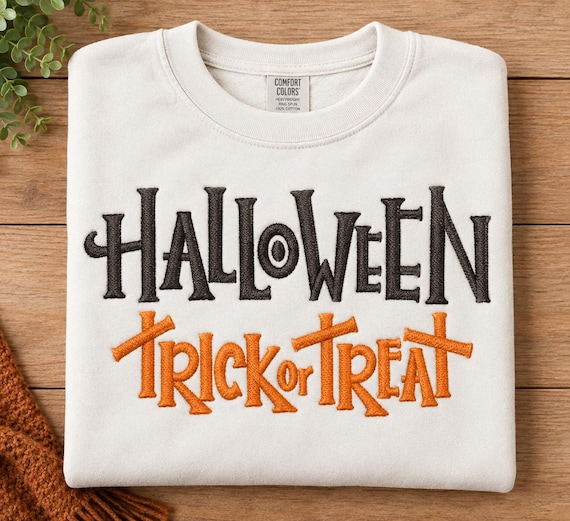 Halloween Trick or Treat Embrodiery | 5 Sizes | Instant Download