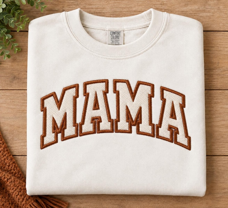 Mama Applique Embroidery Design | 5 Sizes | Instant Download (photo 1)