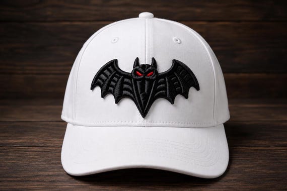 3D Puff Bat Halloween Embroidery Design – Spooky Cap Hat Machine Embroidery (Digital Download)