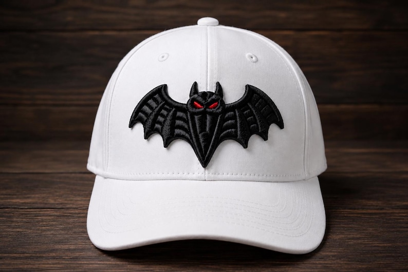 3D Puff Bat Halloween Embroidery Design – Spooky Cap Hat Machine Embroidery (Digital Download) (photo 1)