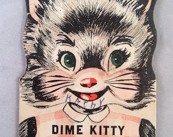 Vintage 1954 Dime Kitty Savings Bank Advertising