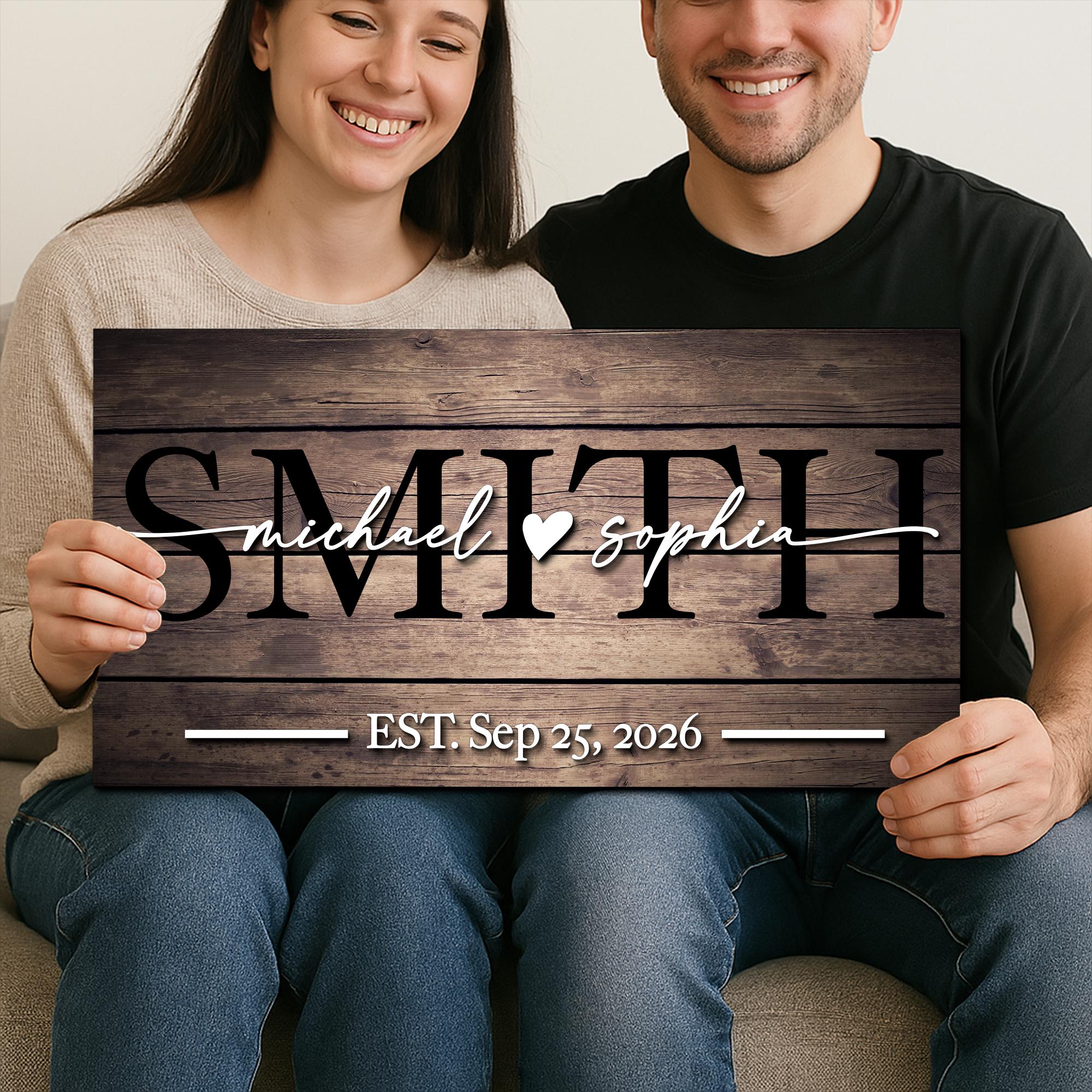 Custom 3D Wood Family Last Name Sign Established Date Personalized ...
