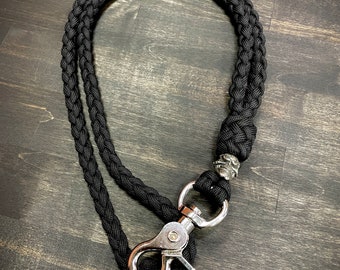 Tactical Black Custom Paracord Key Lanyard