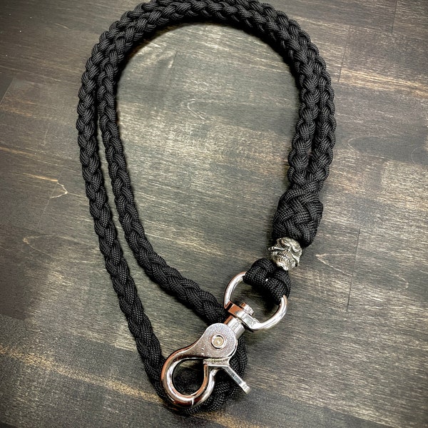 Tactical Black Custom Paracord Key Lanyard