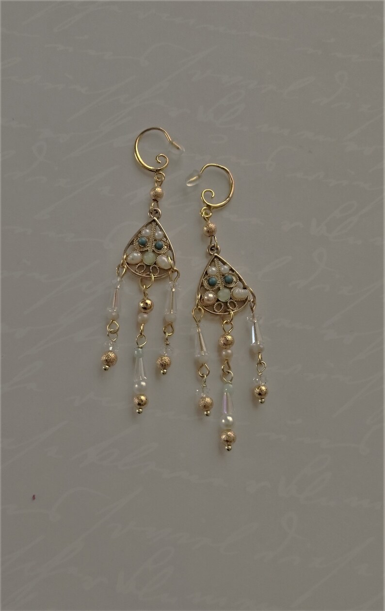 Chandelier Filigree Earrings antic gold earrings in Middle Etsy