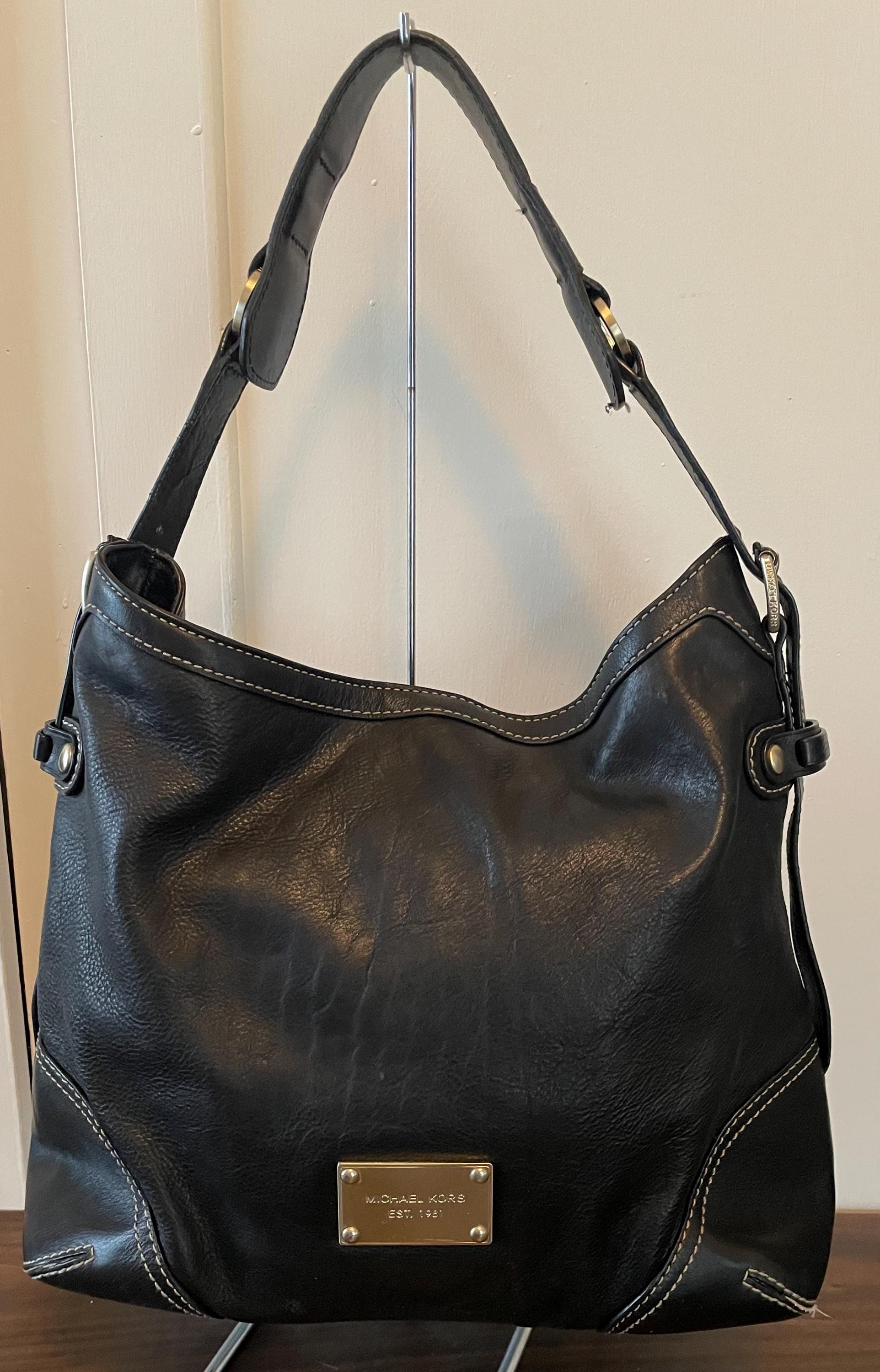 Vintage Genuine Black Leather Michael Kors Purse Shoulder Bag Top 