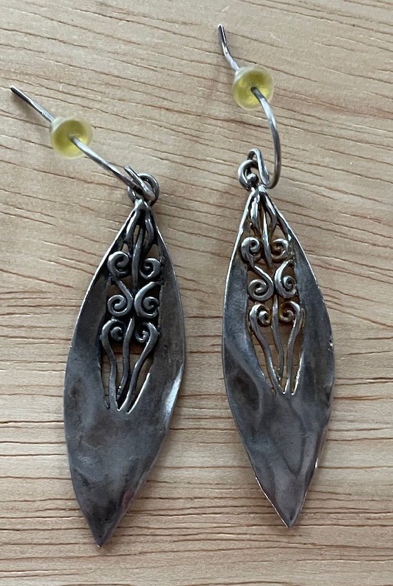 Handmade Sterling Silver Israel Dangle Earrings
