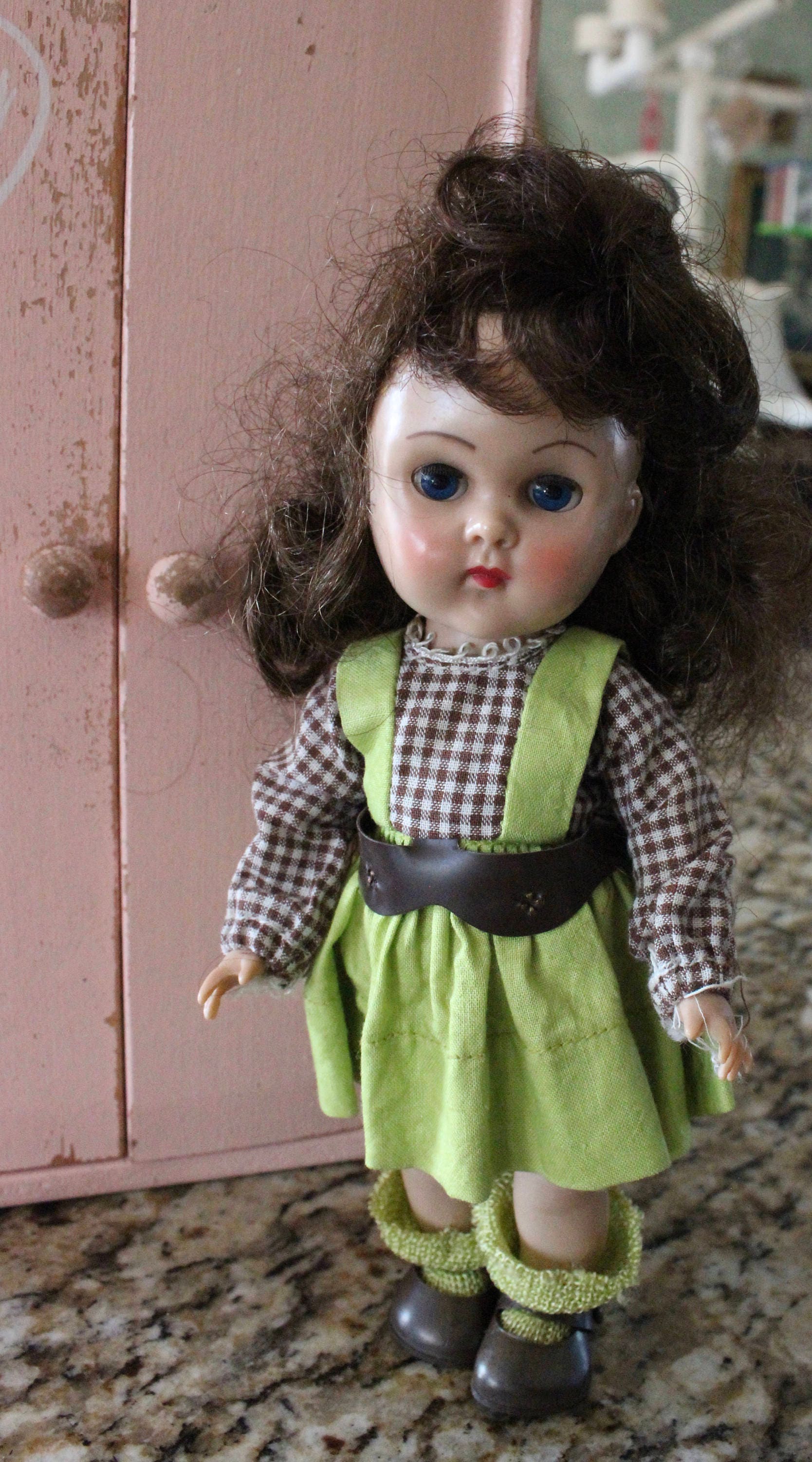 1950's Vogue Ginny Straight Leg Walking Doll Original Outfit With