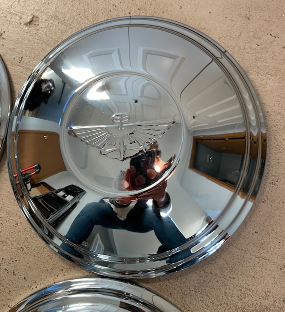 ヴィンテージ クローム ハーフムーン カー ホイールキャップ 4 個 