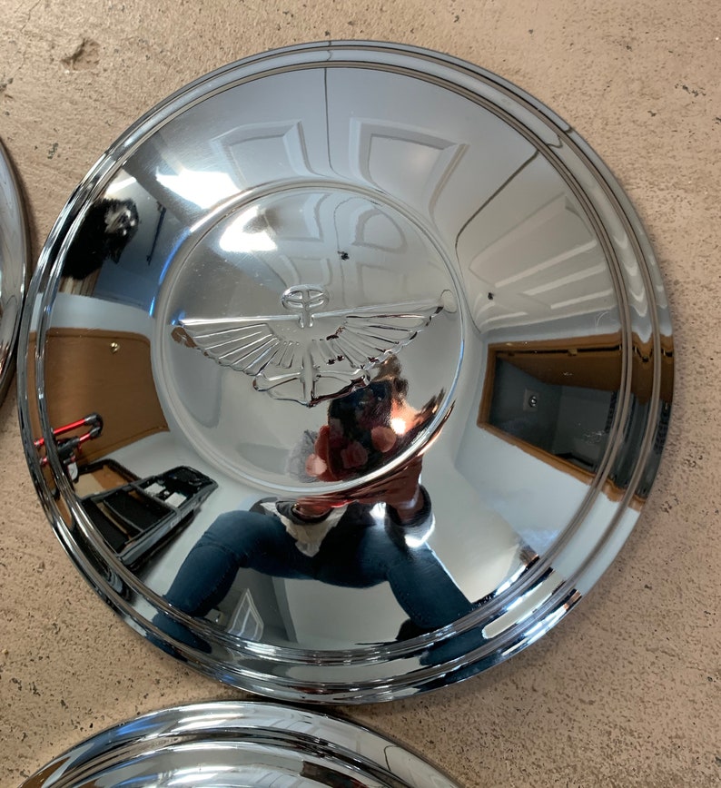Vintage Chrome Half Moon Car Hubcaps Set of 4 Etsy