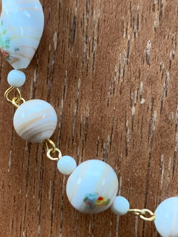 Beautiful White Murano Milifiori Glass Beads Wedd… - image 4