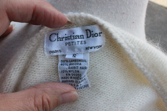 Vintage 80's Black and White Christian Dior Lambs… - image 4