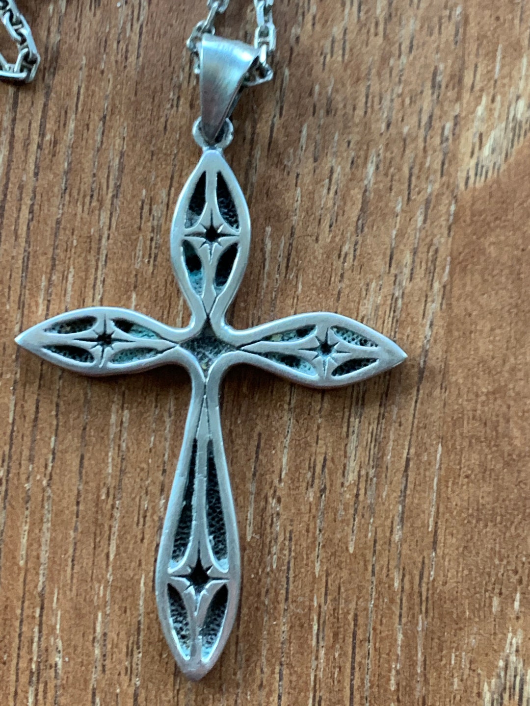 Vintage Large Heavy Taxco Mexico Sterling Silver Cross Necklace - Etsy