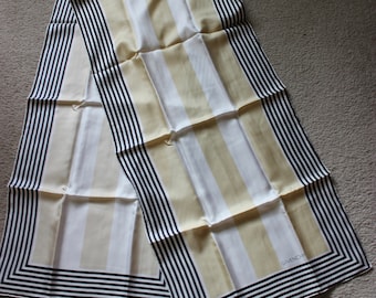 Stylish Vintage Designer "Givenchy" 100% Silk Stripped Scarf 16 1/2" x 68"