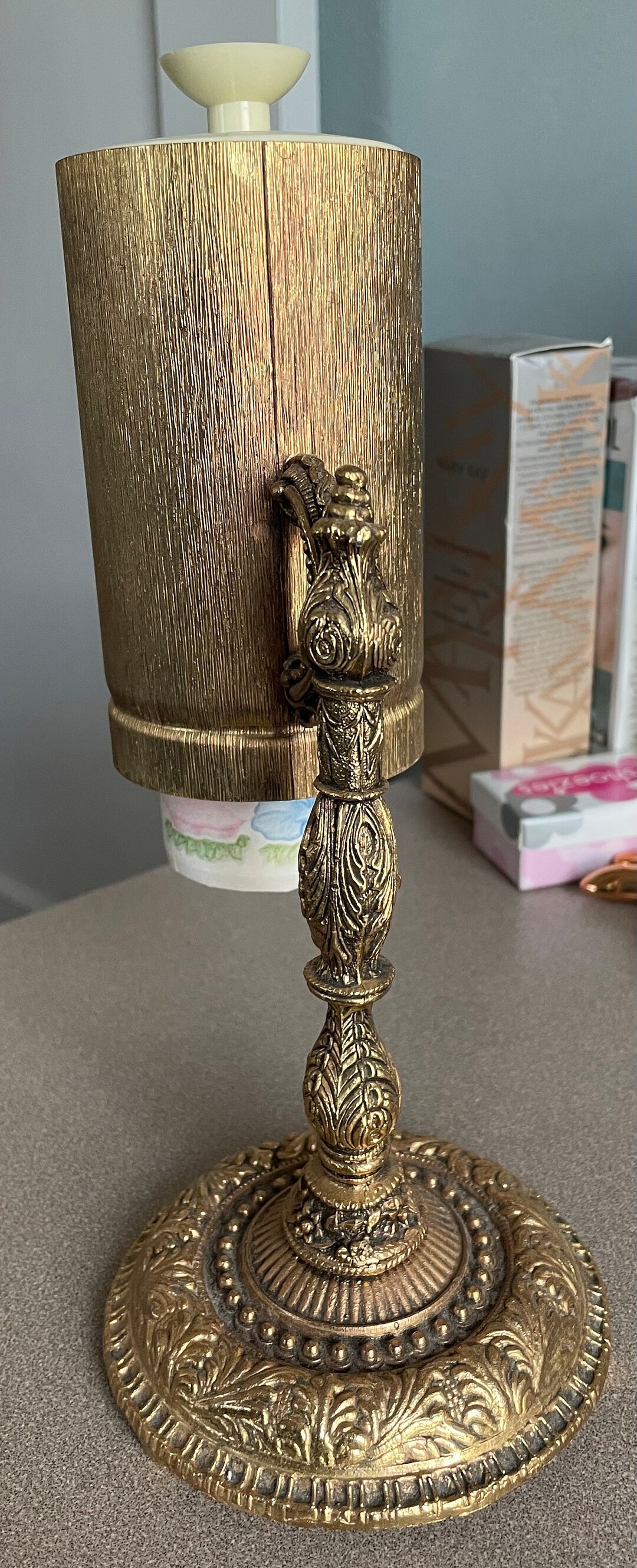 Vintage Gold Guilt Ormolu Dixie Cup Dispenser Bathroom Cup Holder ...