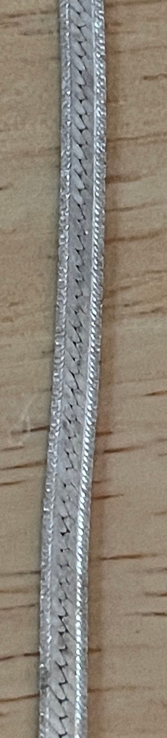 Unique 20" Sterling Silver Herringbone Chain Neckl