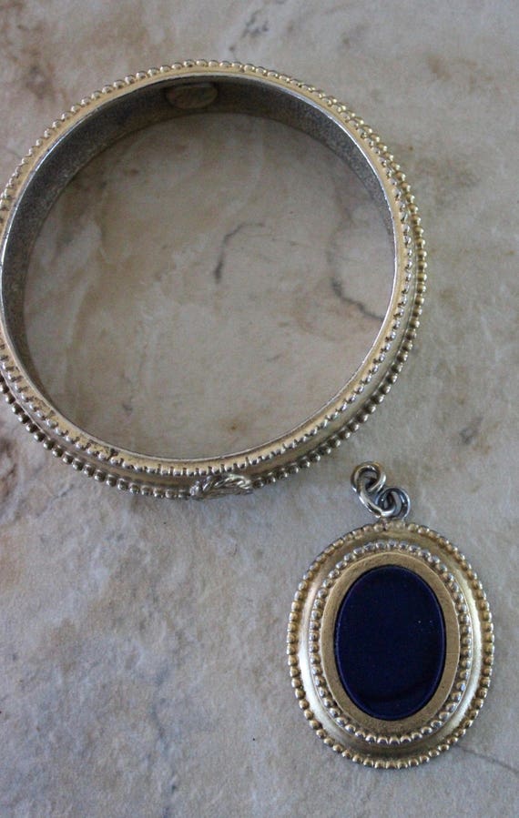 Vintage Karl Lagerfeld Chanel Bracelet with Blue … - image 1
