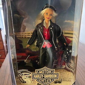 Vintage 1997 Limited Edition &quot;Harley Davidson&quot; Barbie Doll Mint in the original box Leather Riding Jacket and backpack