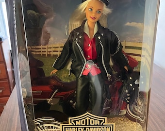 Vintage 1997 Limited Edition "Harley Davidson" Barbie Doll Mint in the original box Leather Riding Jacket and backpack