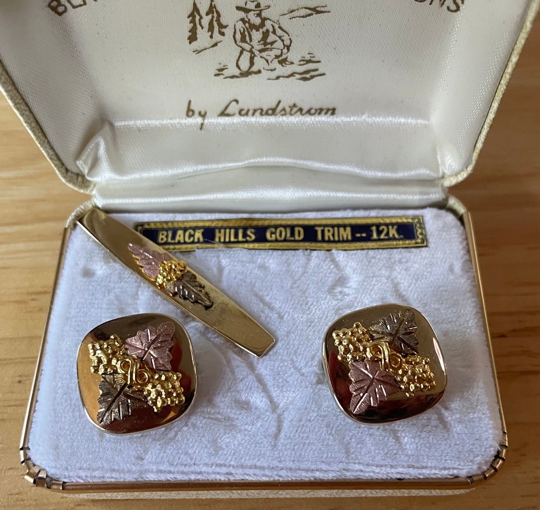 Beautiful Large Vintage Landstrom 12k Black Hills Gold Tie Tack and