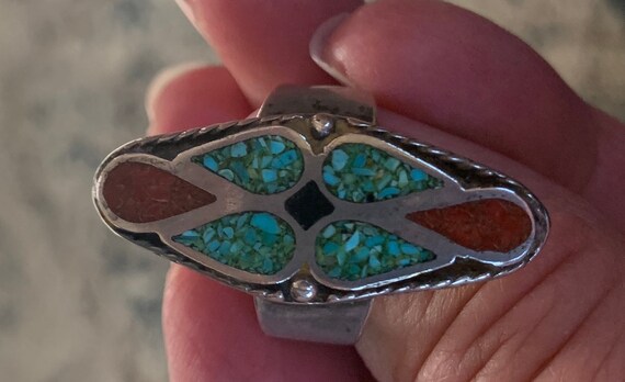 Geometric Pattern Native American Turquoise and C… - image 3