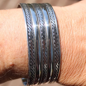 Beautiful Vintage Sterling Silver Cuff Bracelet