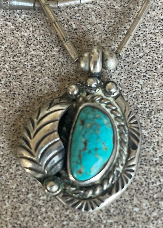 Vintage Native American Sterling Silver Turquoise 