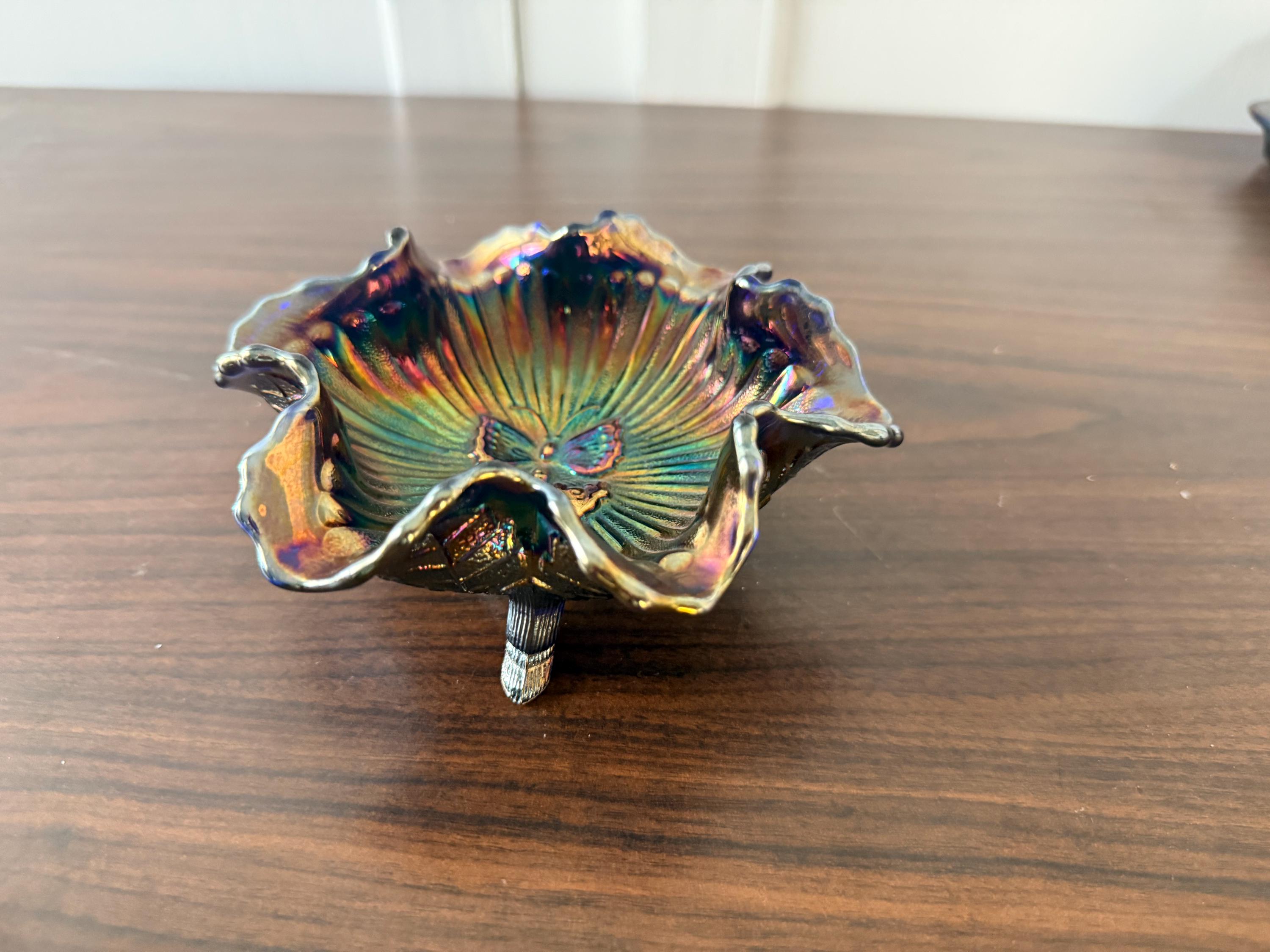 Fenton Butterfly Carnival Glass - Etsy