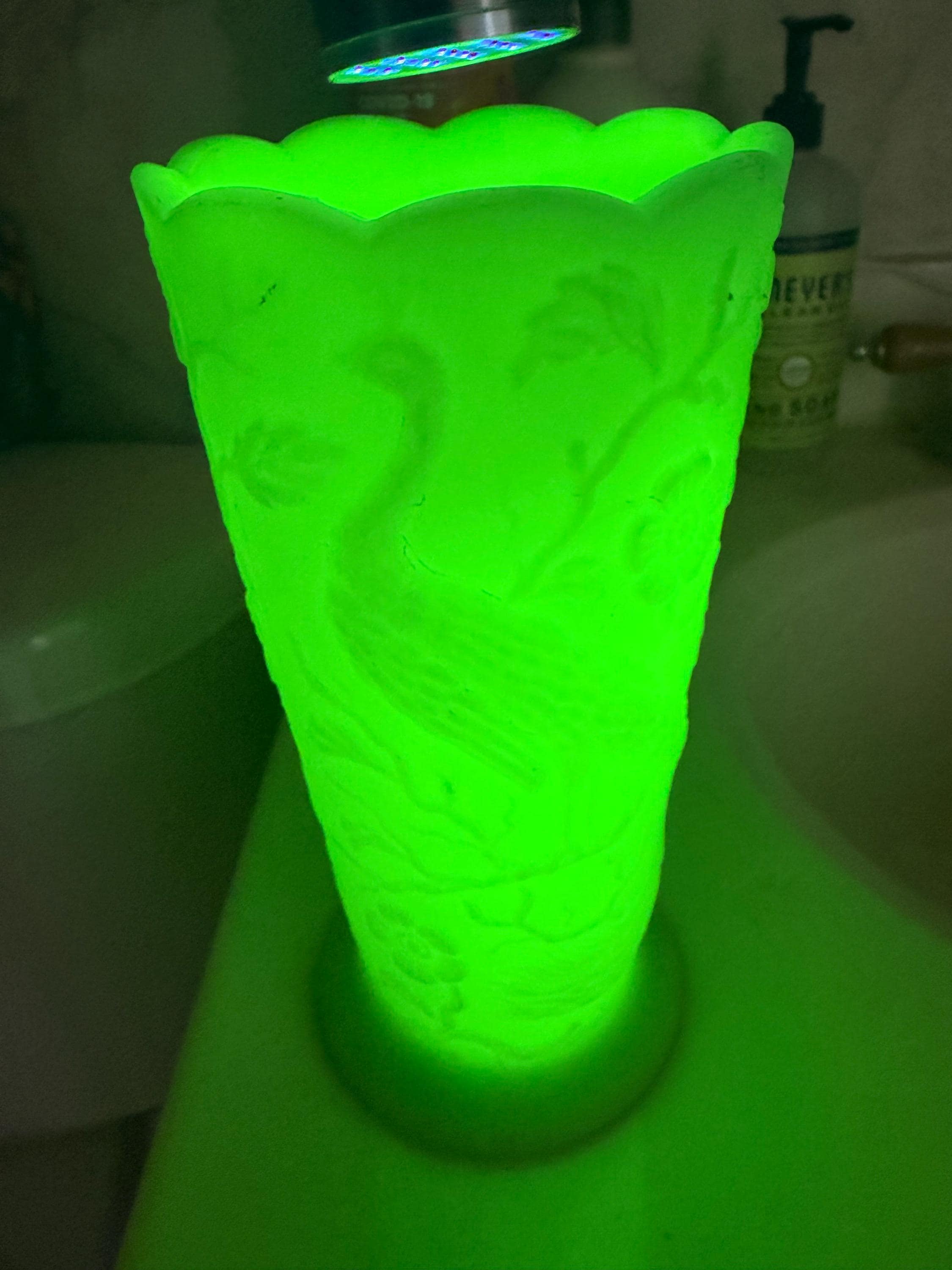 Fenton Custard Uranium Glass Vase Hand Painted - Etsy